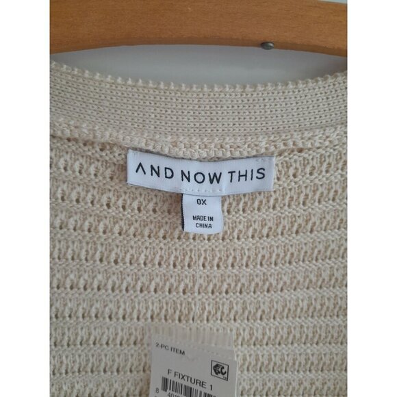 New 2 Pc Hippie 60s Style Textured Halter Sweater And Cardigan Size 14W/16W - Picture 4 of 9